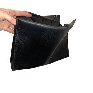 DESMO ITALY black zipper makeup cosmetic zip pouch